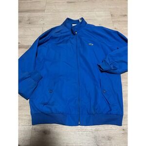 Vintage Izod Lacoste Harrington Jacket Mens LT Tall Blue Plaid Lined Windbreaker